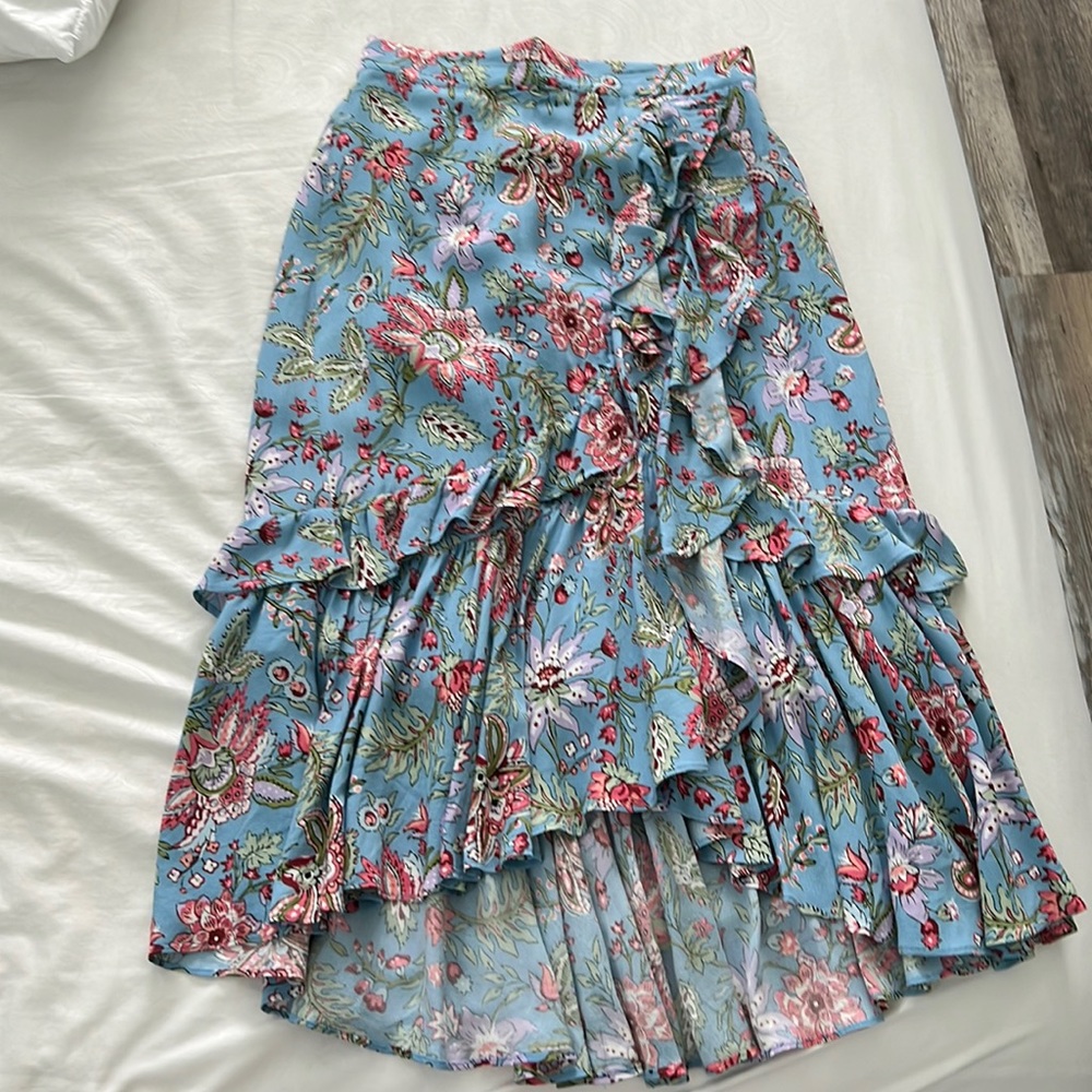 Loft floral midi skirt